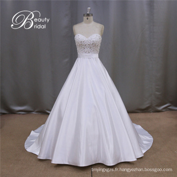 Robe de mariée en Satin bretelles Handwork exquis